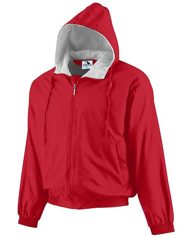 Augusta Sportswear 3280 Hooded Fleece Lined Jacket in Red front view