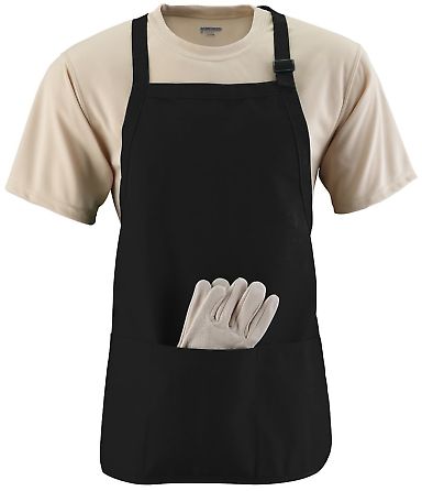 Augusta Sportswear 4250 Medium Length Apron with P in Black front view