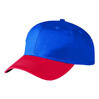 Augusta Sportswear 6204 Six-Panel Cotton Twill Low in Royal/ red front view