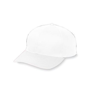 Augusta Sportswear 6206 Youth Six-Panel Cotton Twi in White front view
