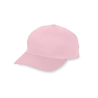 Augusta Sportswear 6206 Youth Six-Panel Cotton Twi in Light pink front view