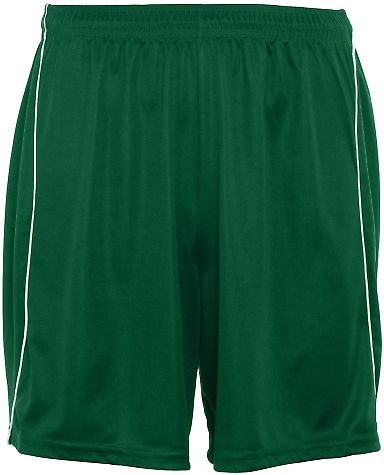 Augusta Sportswear 460 Wicking Soccer Short with P in Dark green/ white front view