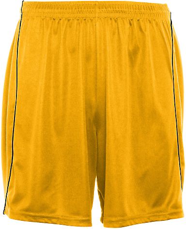 Augusta Sportswear 461 Youth Wicking Soccer Short  in Gold/ black front view