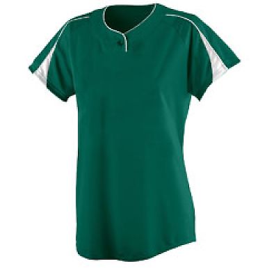 Augusta Sportswear 1225 Women's Diamond Jersey in Dark green/ white front view
