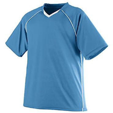 Augusta Sportswear 215 Youth Striker Jersey in Columbia blue/ white front view