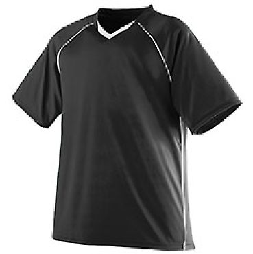 Augusta Sportswear 215 Youth Striker Jersey in Black/ white front view