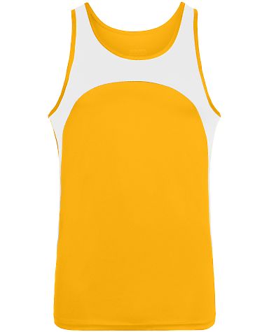 Augusta Sportswear 340 Velocity Track Jersey in Gold/ white front view