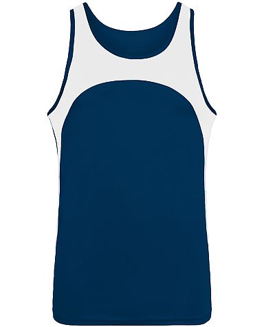 Augusta Sportswear 341 Youth Velocity Track Jersey in Navy/ white front view