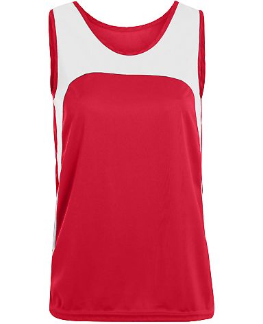 Augusta Sportswear 342 Women's Velocity Track Jers in Red/ white front view