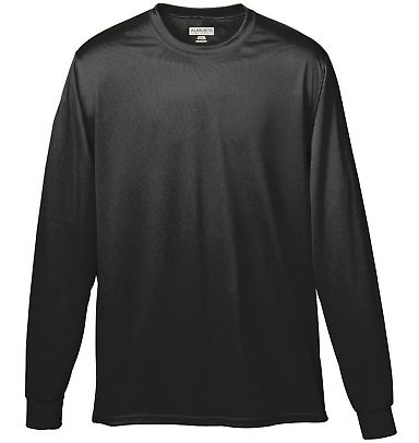 Augusta Sportswear 789 Youth Wicking Long Sleeve T in Black front view