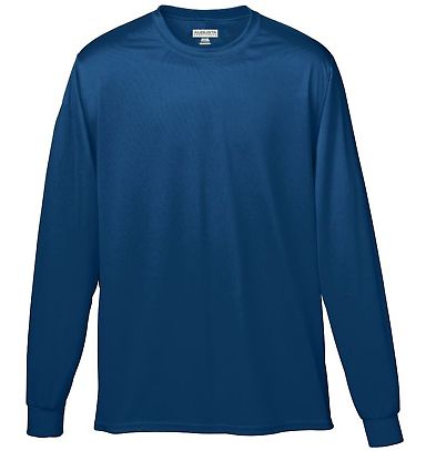 Augusta Sportswear 789 Youth Wicking Long Sleeve T in Navy front view