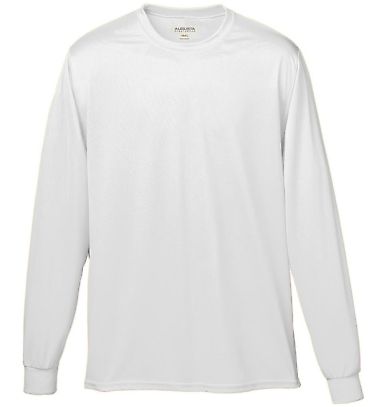 Augusta Sportswear 789 Youth Wicking Long Sleeve T in White front view