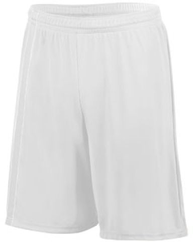 Augusta Sportswear 1623 Youth Attacking Third Shor in White/ white front view