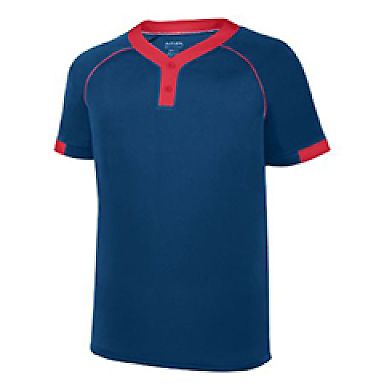 Augusta Sportswear 1553 Youth Stanza Jersey in Navy/ red front view