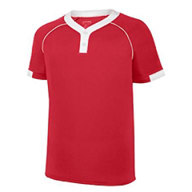 Augusta Sportswear 1553 Youth Stanza Jersey in Red/ white front view