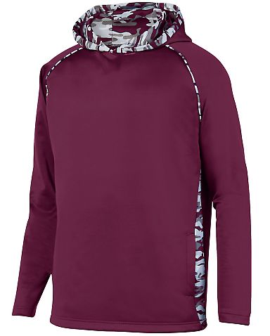 Augusta Sportswear 5539 Youth Mod Camo Hoodie in Maroon/ maroon mod front view