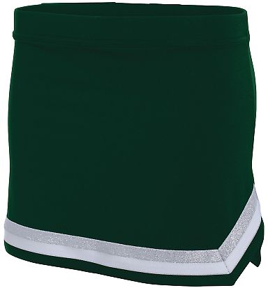 Augusta Sportswear 9145 Women's Pike Skirt in Dark green/ white/ metallic silver front view