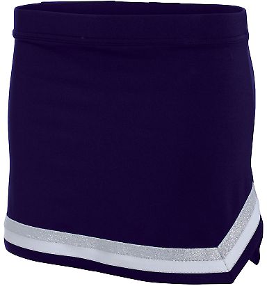 Augusta Sportswear 9145 Women's Pike Skirt in Purple/ white/ metallic silver front view