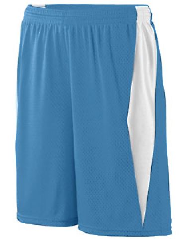 Augusta Sportswear 9735 Top Score Short in Columbia blue/ white front view