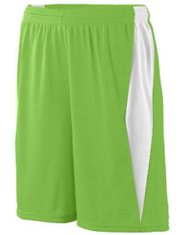 Augusta Sportswear 9735 Top Score Short in Lime/ white front view