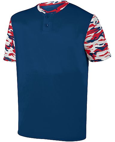 Augusta Sportswear 1549 Youth Pop Fly Jersey in Navy/ red/ navy mod front view
