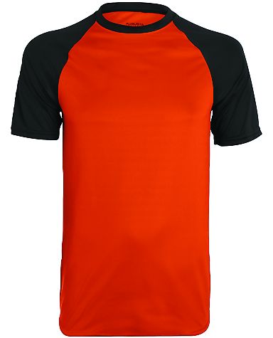 Augusta Sportswear 1509 Youth Wicking Short Sleeve in Orange/ black front view
