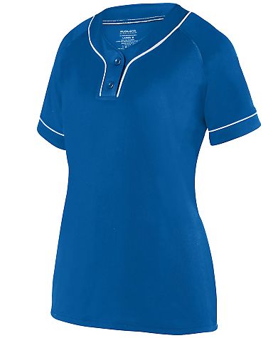Augusta Sportswear 1671 Girls' Overpower Two-Butto in Royal/ white front view