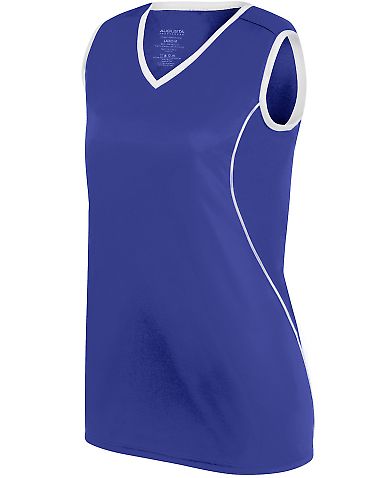 Augusta Sportswear 1674 Women's Firebolt Jersey in Purple/ white front view