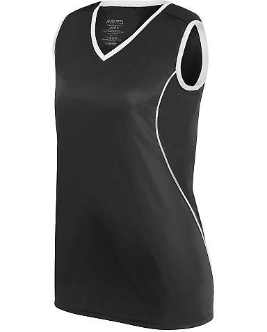 Augusta Sportswear 1675 Girls' Firebolt Jersey in Black/ white front view