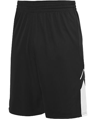 Augusta Sportswear 1168 Alley-Oop Reversible Short in Black/ white front view