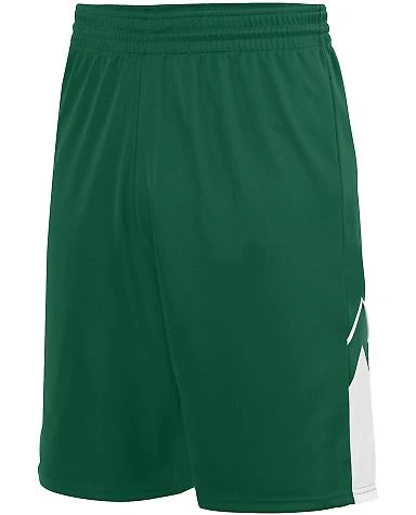 Augusta Sportswear 1168 Alley-Oop Reversible Short in Dark green/ white front view