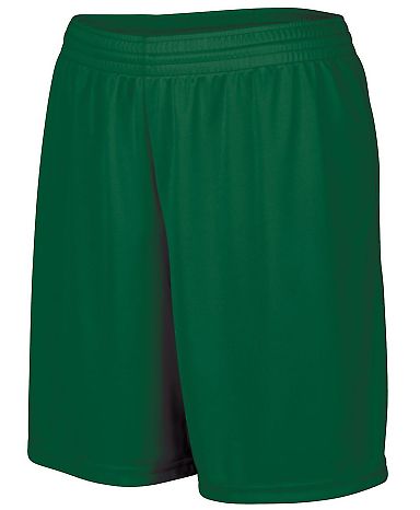Augusta Sportswear 1424 Girl's Octane Short in Dark green front view