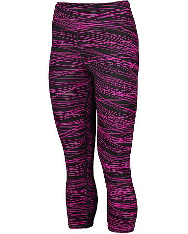 Augusta Sportswear 2628 Women's Hyperform Compress in Black/ pink print front view