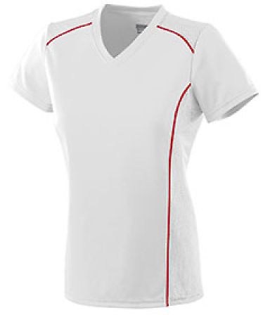 Augusta Sportswear 1093 Girls' Winning Streak Jers in White/ red front view