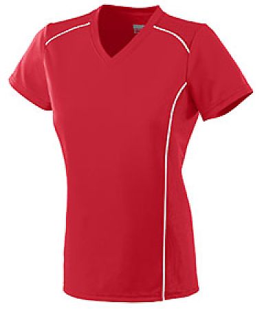 Augusta Sportswear 1093 Girls' Winning Streak Jers in Red/ white front view