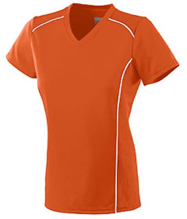 Augusta Sportswear 1093 Girls' Winning Streak Jers in Orange/ white front view