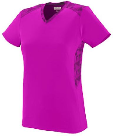 Augusta Sportswear 1360 Women's Vigorous Jersey in Power pink/ power pink/ black print front view