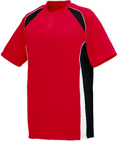 Augusta Sportswear 1540 Base Hit Jersey in Red/ black/ white front view