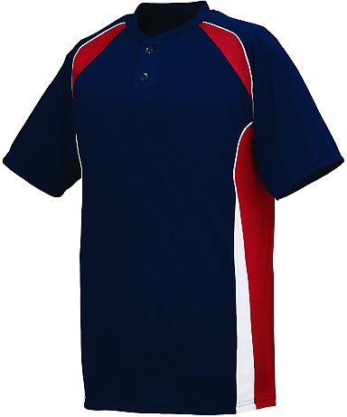 Augusta Sportswear 1540 Base Hit Jersey in Navy/ red/ white front view