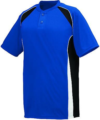 Augusta Sportswear 1541 Youth Base Hit Jersey in Royal/ black/ white front view