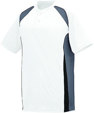 Augusta Sportswear 1541 Youth Base Hit Jersey in White/ graphite/ black front view