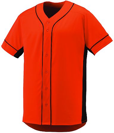 Augusta Sportswear 1661 Youth Slugger Jersey in Orange/ black front view