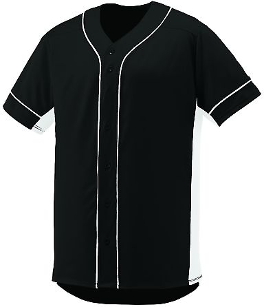 Augusta Sportswear 1661 Youth Slugger Jersey in Black/ white front view