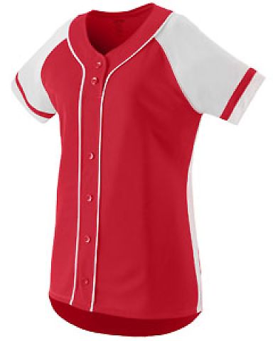 Augusta Sportswear 1666 Girls' Winner Jersey in Red/ white front view