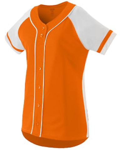 Augusta Sportswear 1666 Girls' Winner Jersey in Power orange/ white front view