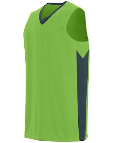 Augusta Sportswear 1712 Block Out Jersey in Lime/ slate front view