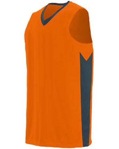Augusta Sportswear 1712 Block Out Jersey in Power orange/ slate front view