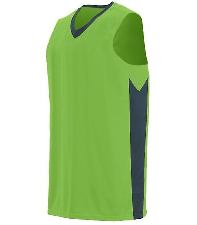 Augusta Sportswear 1713 Youth Block Out Jersey in Lime/ slate front view
