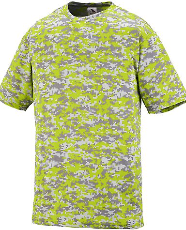 Augusta Sportswear 1799 Youth Digi Camo Wicking T- in Lime digi front view