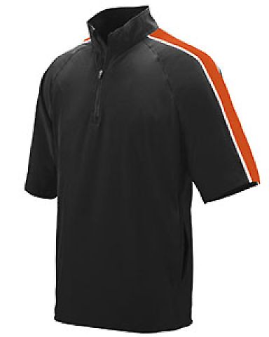 Augusta Sportswear 3788 Quantum Short Sleeve Top in Black/ orange/ white front view